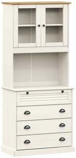 Highboard VIGO Weiß 80 x 40 x 176 cm Massivholz Kiefer