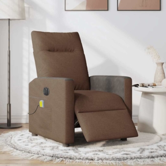 vidaXL Massagesessel Elektrisch Braun Stoff 3324048