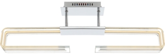 LED Deckenlampe, Chrom, Glas satiniert, L 71 cm