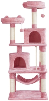 Yaheetech Kratzbaum Katzenbaum 158/179 cm, Kletterbaum 2 Aussichtsplattformen & 2 Höhlen & 1 Hängematte