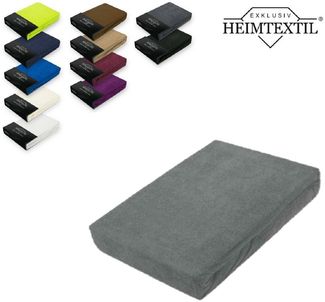 EXKLUSIV HEIMTEXTIL Frottee Spannbettlaken Rundumgummizug Marke 90 x 200 cm Grau 80% Baumwolle 20% Polyester Öko - Tex Zertifiziert Bed-Sheet Bettlaken Spannbetttuch Topper Leinentuch