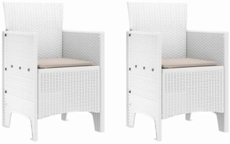 vidaXL Gartenstuhl 2 pcs Weiß 53 x 49 x 85 cm PP 847459