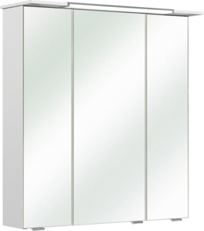 Saphir Spiegelschrank Quickset 376 Badschrank, 3 Spiegeltüren, 6 Einlegeböden, 67 cm breit inkl. LED-Beleuchtung, Türdämpfer, Schalter-/Steckdosenkombination