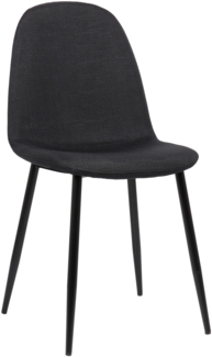 DELUKE® Esszimmerstuhl MOVI - Schwarz Stoff, Metall 88x44x51cm Strapazierfähiger & pflegeleichter Bezug Esszimmerstühle Stuhl Esszimmer Küchenstühle Wohnzimmerstühle