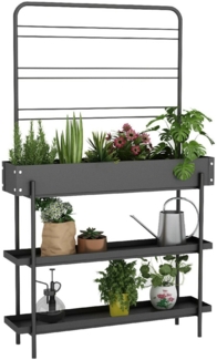 Dmora Blumenständer Paganella, Dekorationszubehör, Dekoratives Artikel, Einrichtungszubehör, 96x24 h155 cm, Schiefer
