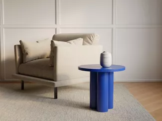 Vente-unique - Beistelltisch aus Metall - Blau - TANIYA