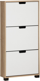 Schildmeyer Schuhschrank Schuhkipper Emmik 159445, weiß Eiche Dekor/weiß matt, 59,8 x 19,5 x 124 cm