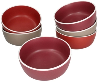 6er Set Bowl-Schale Liz 550ml Schüssel Sand Terracotta Rot Dessert Salatschüssel
