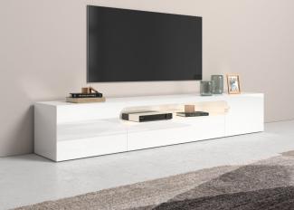 INOSIGN Lowboard Real,TV-Kommode,TV-Möbel,Breite 240cm kompl. hochglanz lackiert, mit 2 abgerundeten Türen, 1 Klappe, die ein ovales offenes Fach bilden