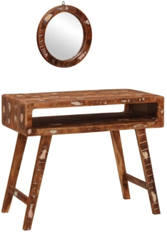 vidaXL Schminktisch Braun 90 x 76 x 45 cm Massives recyceltes Holz 4104566