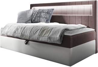 Boxspringbett 'Gladino Junior 2' rosa 100x200 cm