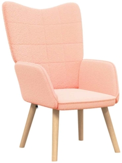 vidaXL Sessel Rosa 62 x 67 x 95,5 cm Sherpa-Stoff 42001779