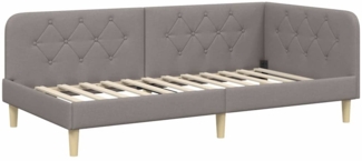 vidaXL Eckbettgestell mit Kopfteil Taupe 90x190 cm Stoff 42016566