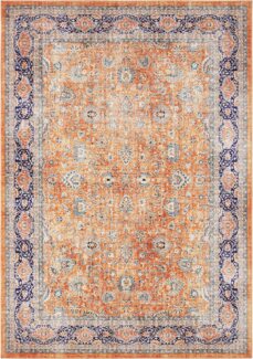Kurzflor Teppich Keshan Maschad Goldgelb 80x150 cm