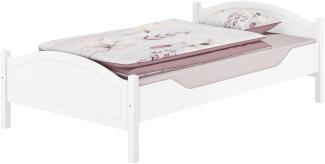 Einzelbett Kiefer weiß 120x200 Bettrahmen Singlebett ohne Zubehör