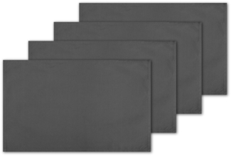 4er Set Tischsets Platzset Tischuntersetzer Platzdeckchen Tischdeko Tischmatte Essensunterlage Maße 30x45 cm, Farbe: anthrazit - dunkelgrau