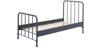 Metallbett Kay 97x206x110 Einzelbett Metall Blau matt