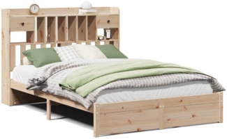 vidaXL Massivholzbett mit Regal ohne Matratze 140x190 cm Kiefer 3322411