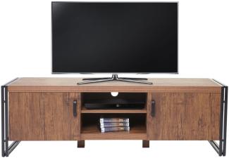 TV-Rack HWC-A27, 3D-Struktur Metall, 45 x 140 x 40 cm ~ Wildeiche-Optik