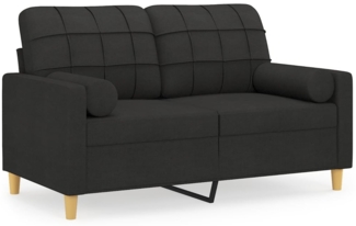 vidaXL 2-Sitzer-Sofa mit Zierkissen Schwarz 120 cm Stoff 3200778