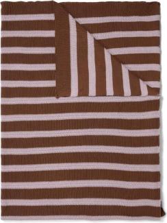 Marc O Polo Strick Dekokissen Plaid Structure Knit | 130x170 cm | toffee-brown