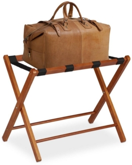 relaxdays Beistelltisch Kofferständer Holz klappbar, natur