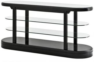 Casa Padrino Luxus Birkenholz Konsole Schwarz 180 x 57 x H. 87,5 cm - Luxus Qualität