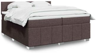 vidaXL Boxspringbett mit Matratze Dunkelbraun 200x200 cm Stoff 3287171