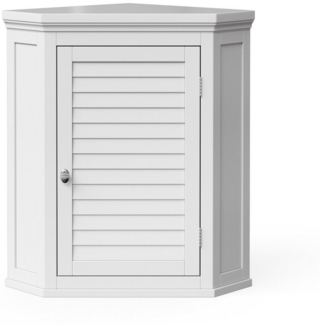 Teamson Home Hängeschrank Eck-Hängeschrank für Badezimmer aus MDF mit Lamellentür weiß