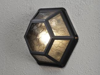 LED Außenwandleuchte Landhausstil, Aluminium Schwarz, Höhe 30cm