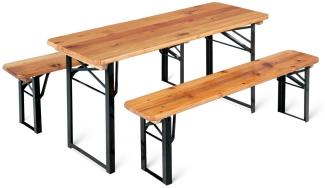 Stagecaptain 'Hirschgarten' Bierzeltgarnitur für Kinder, 3-tlg, 2x Bank, 1x Tisch, extra niedrig, Tisch 109,5 x 40 x 53 cm