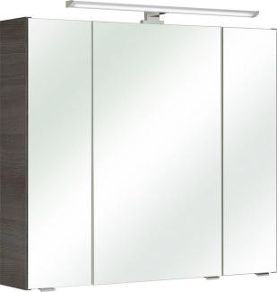 Saphir Spiegelschrank Quickset Badschrank, 3 Spiegeltüren, 6 Einlegeböden, 80 cm breit inkl. LED-Beleuchtung, Türdämpfer, Schalter-/Steckdosenkombination