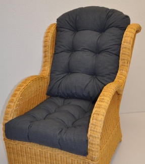 Rattani Sesselauflage Polster Kissen für Rattan Ohrensessel Rattansessel, Color anthrazit