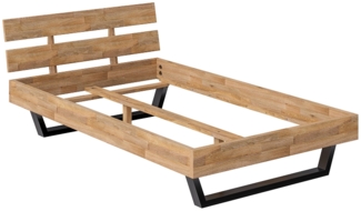 skølm 'Alver' Bett 120x200 cm, natur geölt, mit Bettkopf mit 2 Streben