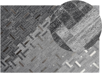 Teppich Leder grau 140x200 cm Kurzflor DARA