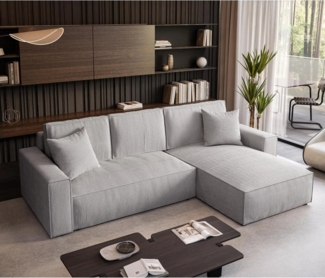 Beautysofa Ecksofa PARYS, mit Schlaffuntion, Bettkasten, mit universelle Ottomane