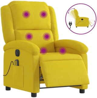 vidaXL Massagesessel Elektrisch Gelb Samt 3204296