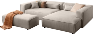 LeGer Home by Lena Gercke Ecksofa PIARA XXL, L-Form, Schlaffunktion, Cord, Leinenoptik o. Strukturstoff, Hocker stellbar zum Schlafsofa (Krokodilverbinder), tiefe Sitzfläche
