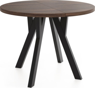 WFL GROUP Esstisch Avero Black (vier Größen – 80/90/100/100 cm, ausziehbar auf 160/190/140/200 cm), platzsparender Tisch für kleine Küche, Esszimmer oder Wohnzimmer