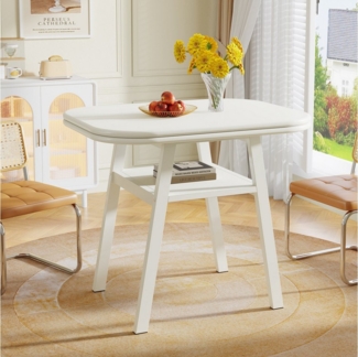 Tribesigns Esstisch 80x60 cm Esstisch für 4 Personen, kleiner Küchentisch mit Ablagefach