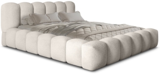 wonello Polsterbett Milia 1 (das Original), Bett mit Bettkasten und Lattenrost – eleganter Boucle-Stoff