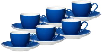 Ritzenhoff & Breker DOPPIO Espressotasse mit Untertasse 80 ml 6er Set indigo blau