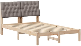 vidaXL Bettgestell mit gepolstertem Kopfteil Braun 120 x 200 cm 878822