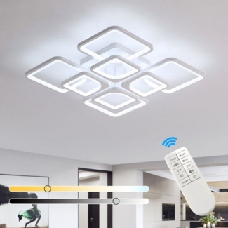 Goeco LED Deckenleuchte Acrylleuchte, quadratische Dekoleuchte, dimmbar, 80W, für Büro, Flur, Integrierte LED-Beleuchtung, Warmweiß, Kaltweiß, Neutralweiß