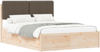 vidaXL Bettgestell mit gepolstertem Kopfteil Taupe 150 x 200 cm 3398157
