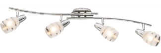 Deckenleuchte, verchromt, satiniert, Spots schwenkbar, L 81 cm