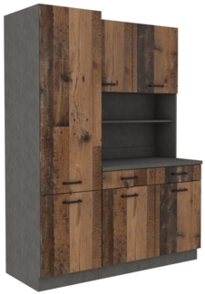 Buffet Küche Mario 150 Küchenzeile Küchenblock Einbauküche Old Wood Style Matera