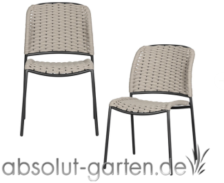 Gartenstuhl Taku 2er-Set aus Metall, Sand