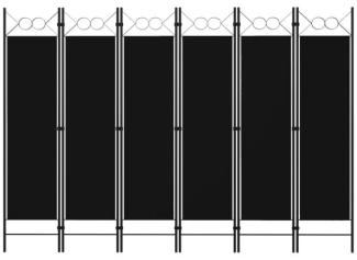 vidaXL 6-tlg. Raumteiler Schwarz 240 x 180 cm 320714