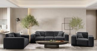 Sofaset Designersofa CESINA 3-2-1 in Stoff Perfect Harmony Anthrazit